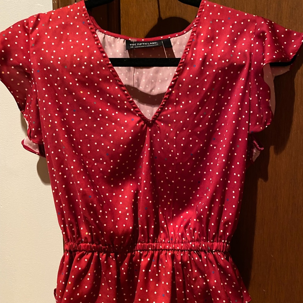 THE FIFTH LABEL peplum polka dot top